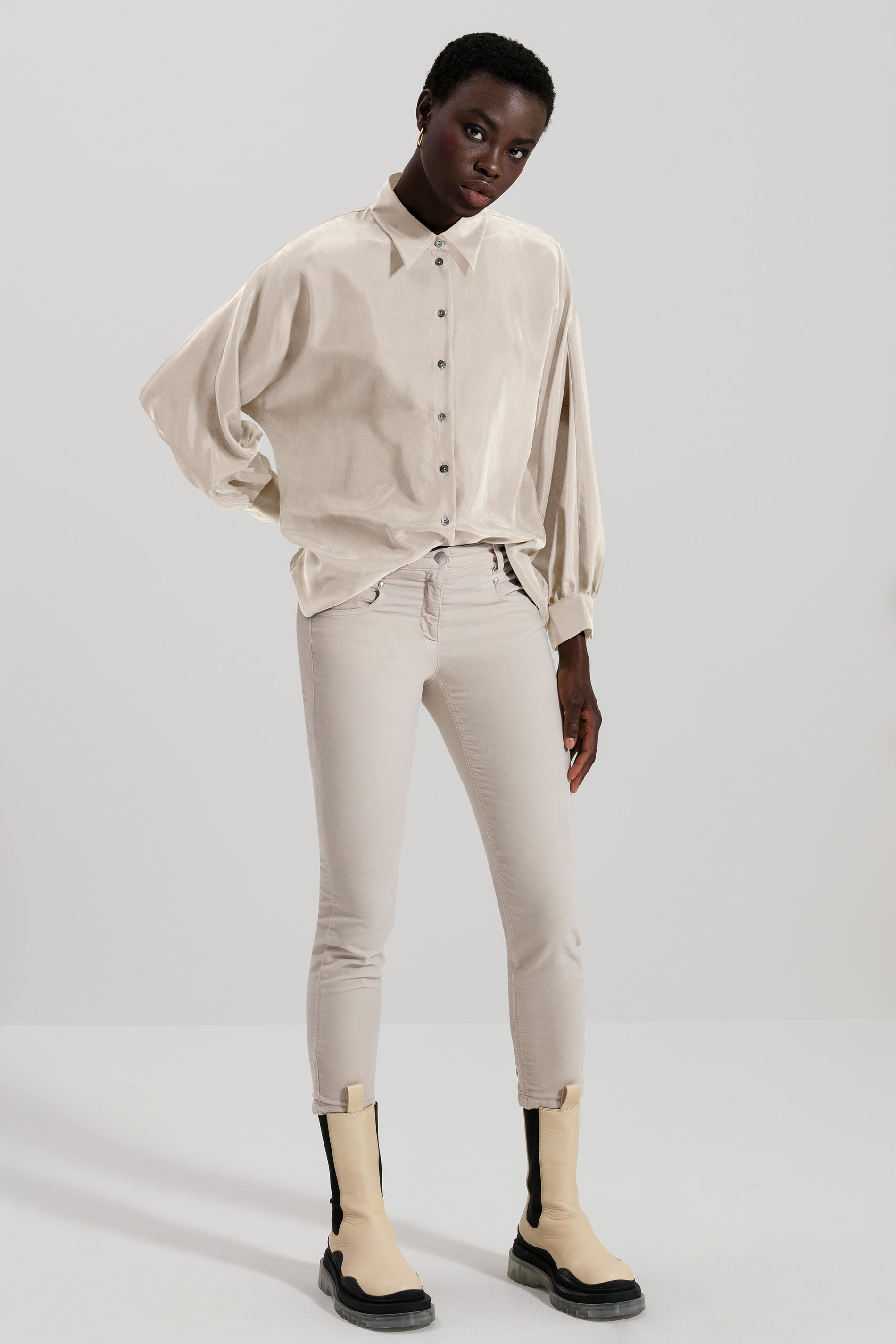 Luisa Cerano Bluse KIMONO ARM - panna cotta/beige