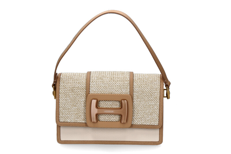 Hogan shoulder bag TRACOLLA RETT RAFIA BEIGE