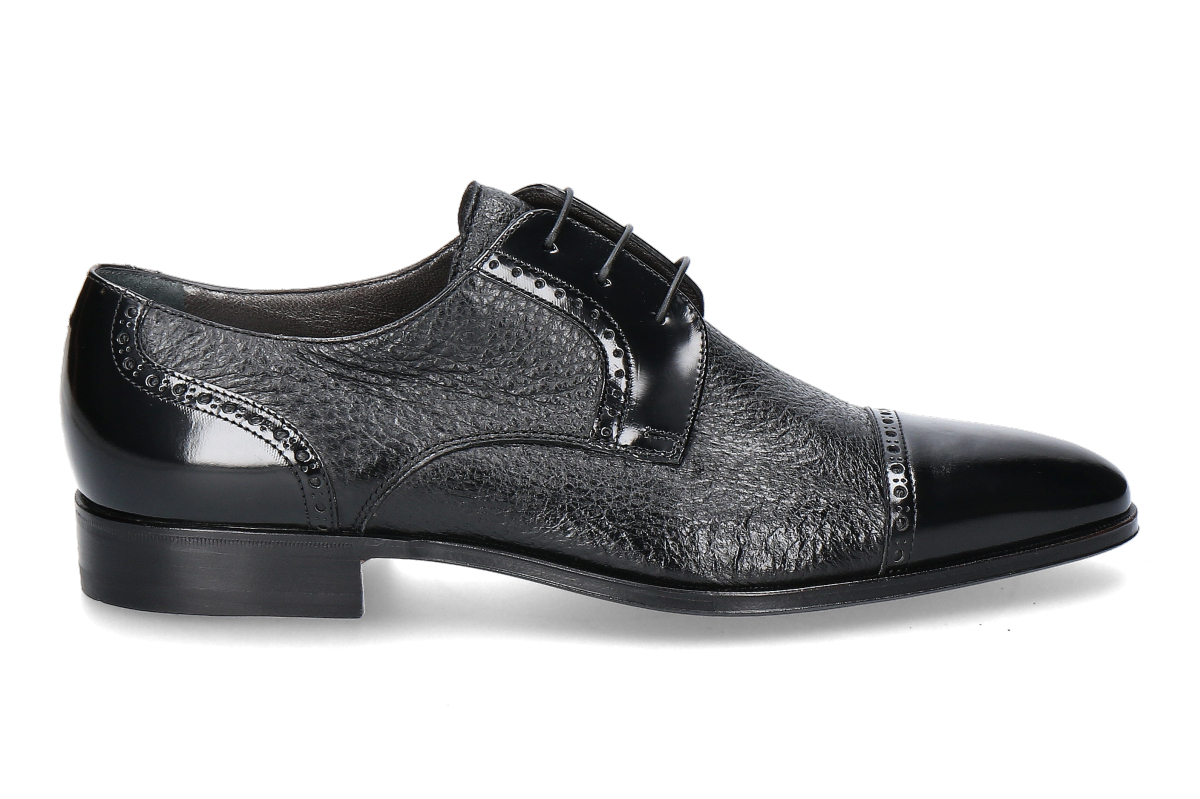 Moreschi lace-up shoe PECCARY CUOIO- nero/ black