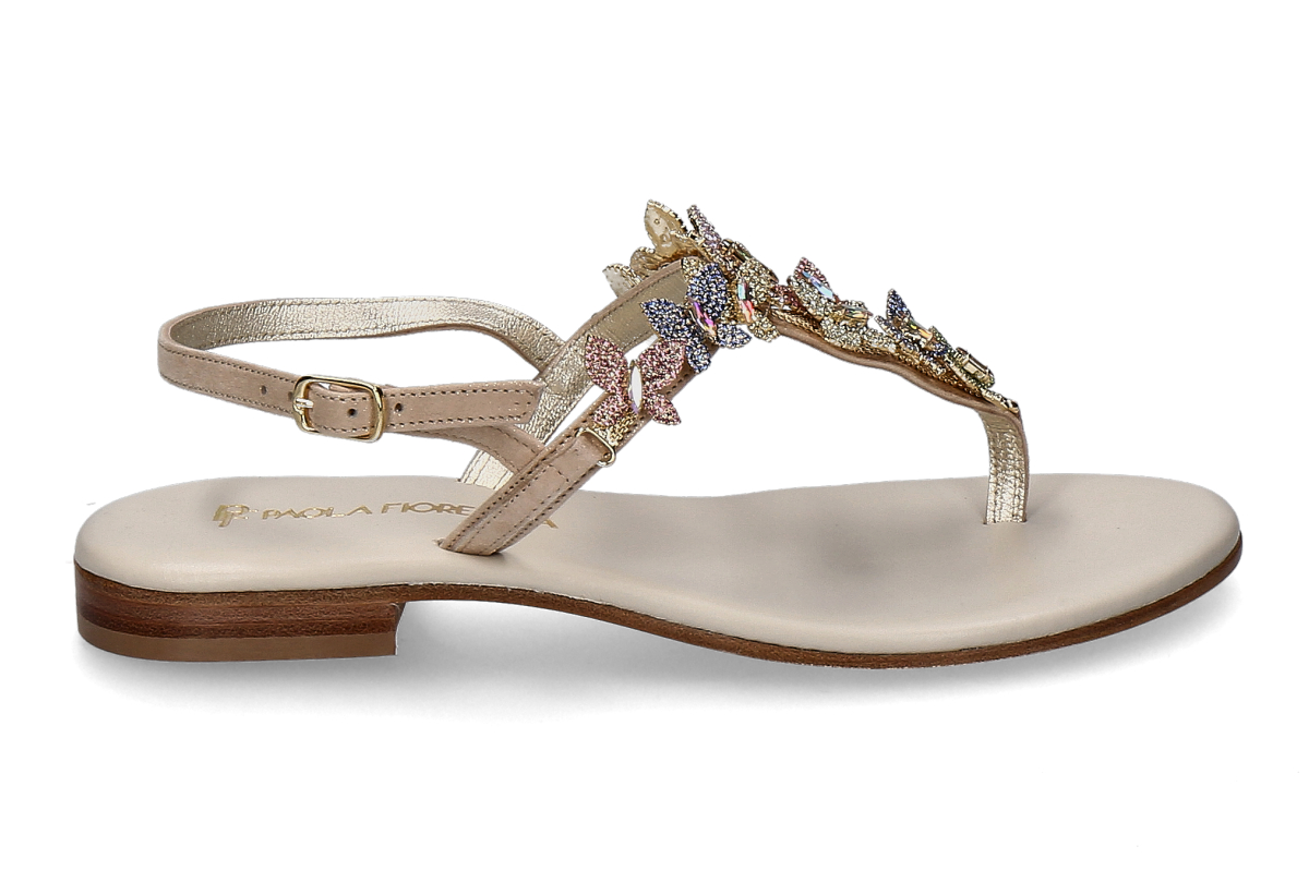 Paola Fiorenza sandal FARFALLE- beige/ multicolor