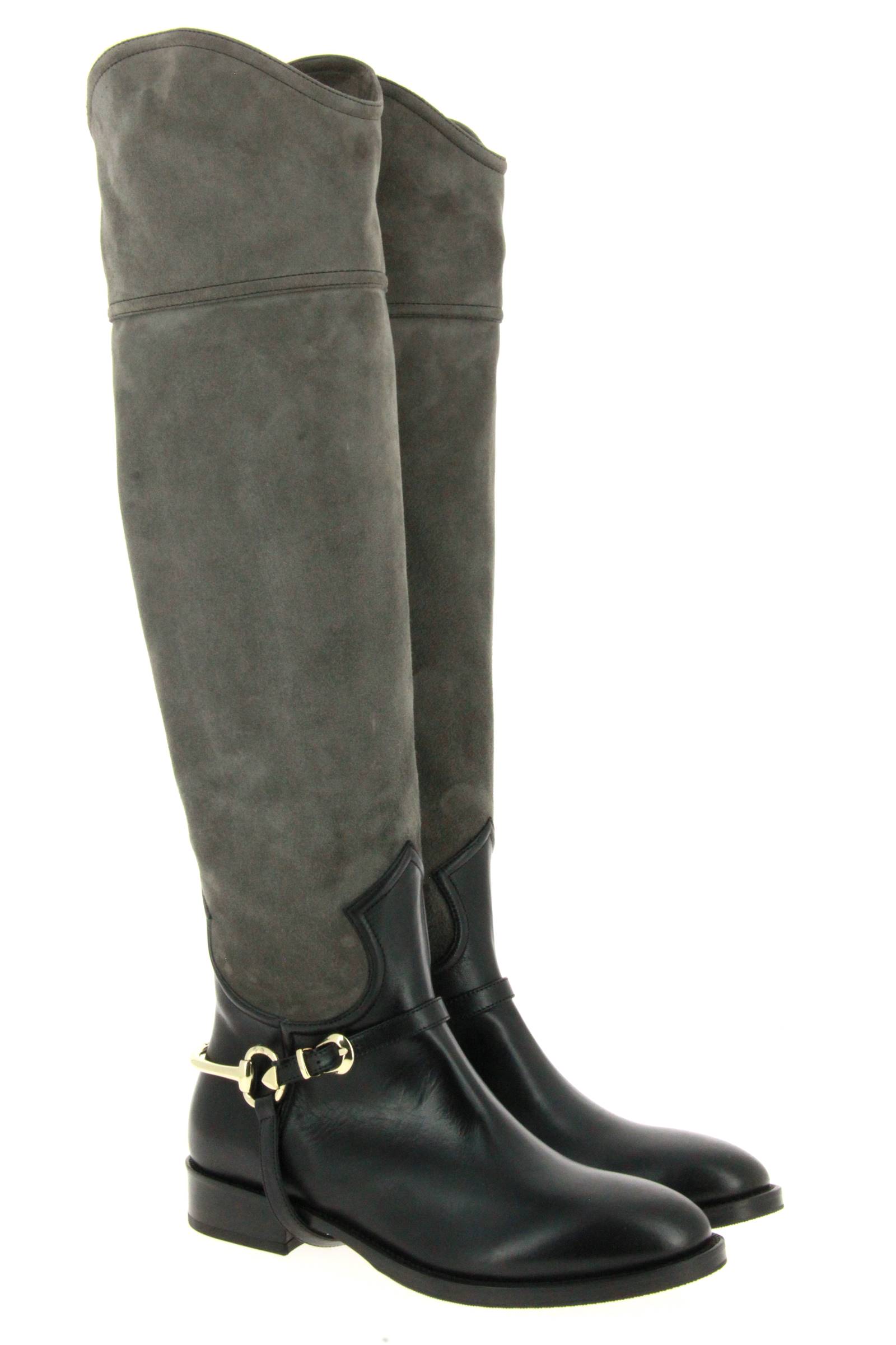 Le Pepé boots CAMOSCIO FANGO NAPPA NERO