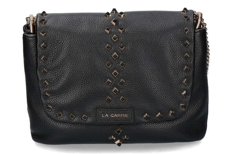 La Carrie shoulder bag TUMBLED LEATHER BLACK