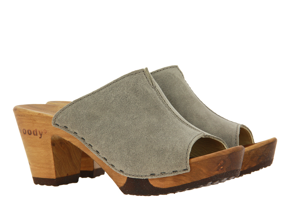 Woody wooden mules ELLY VELOUR SAND