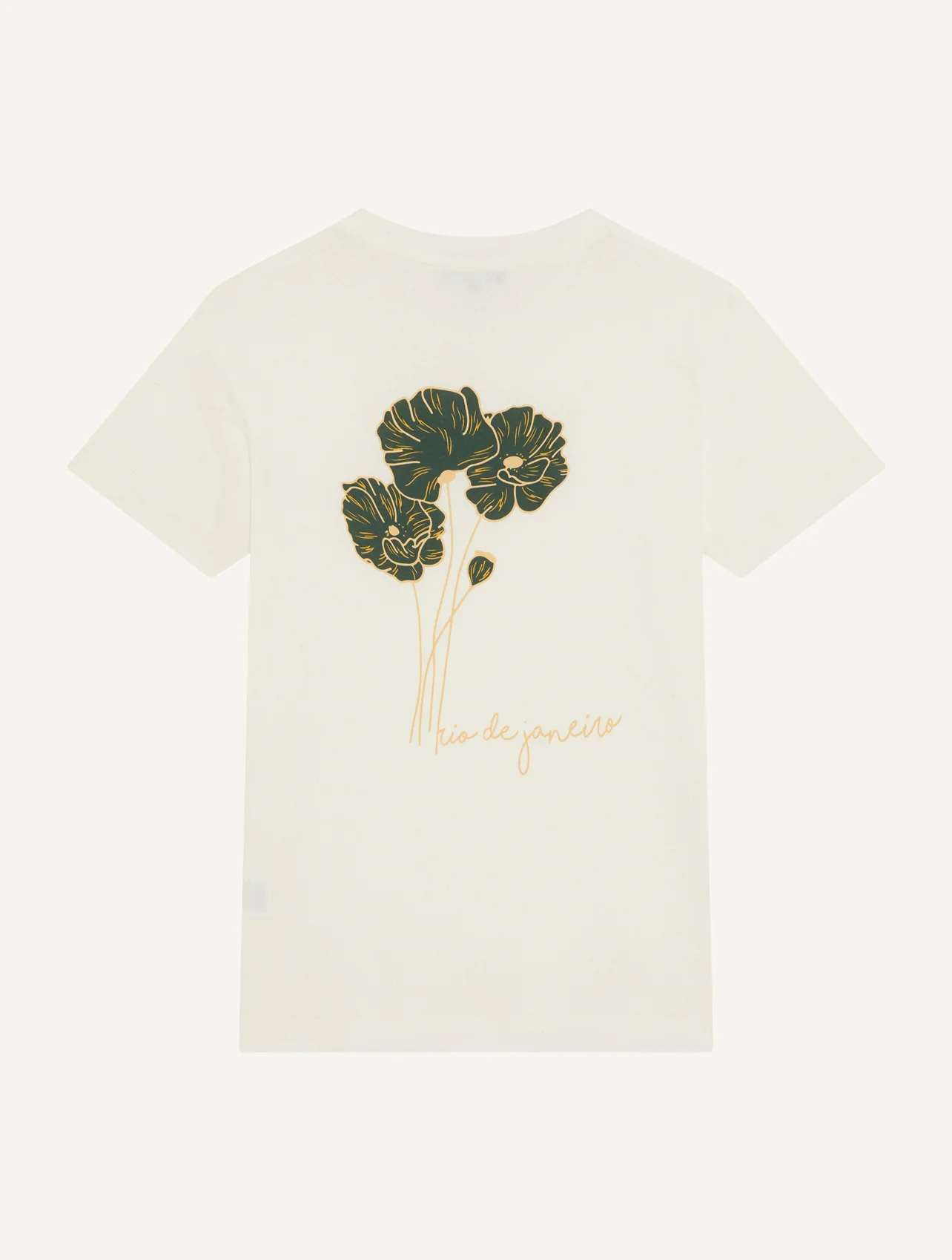 Frescobol Carioca men's T-shirt DINIS FLORAL PRINTED- ivory