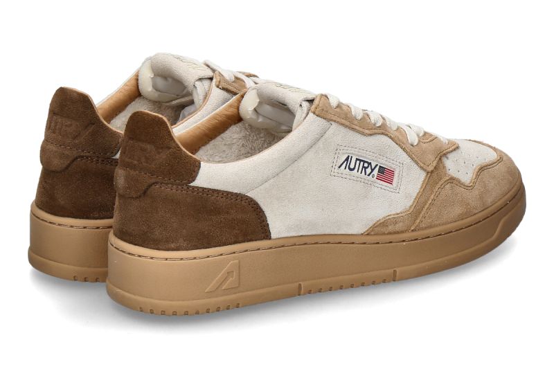 Autry Men's- Sneaker MEDALIST LOW TRICOLOR TS31- tundra/ egg/ peanut